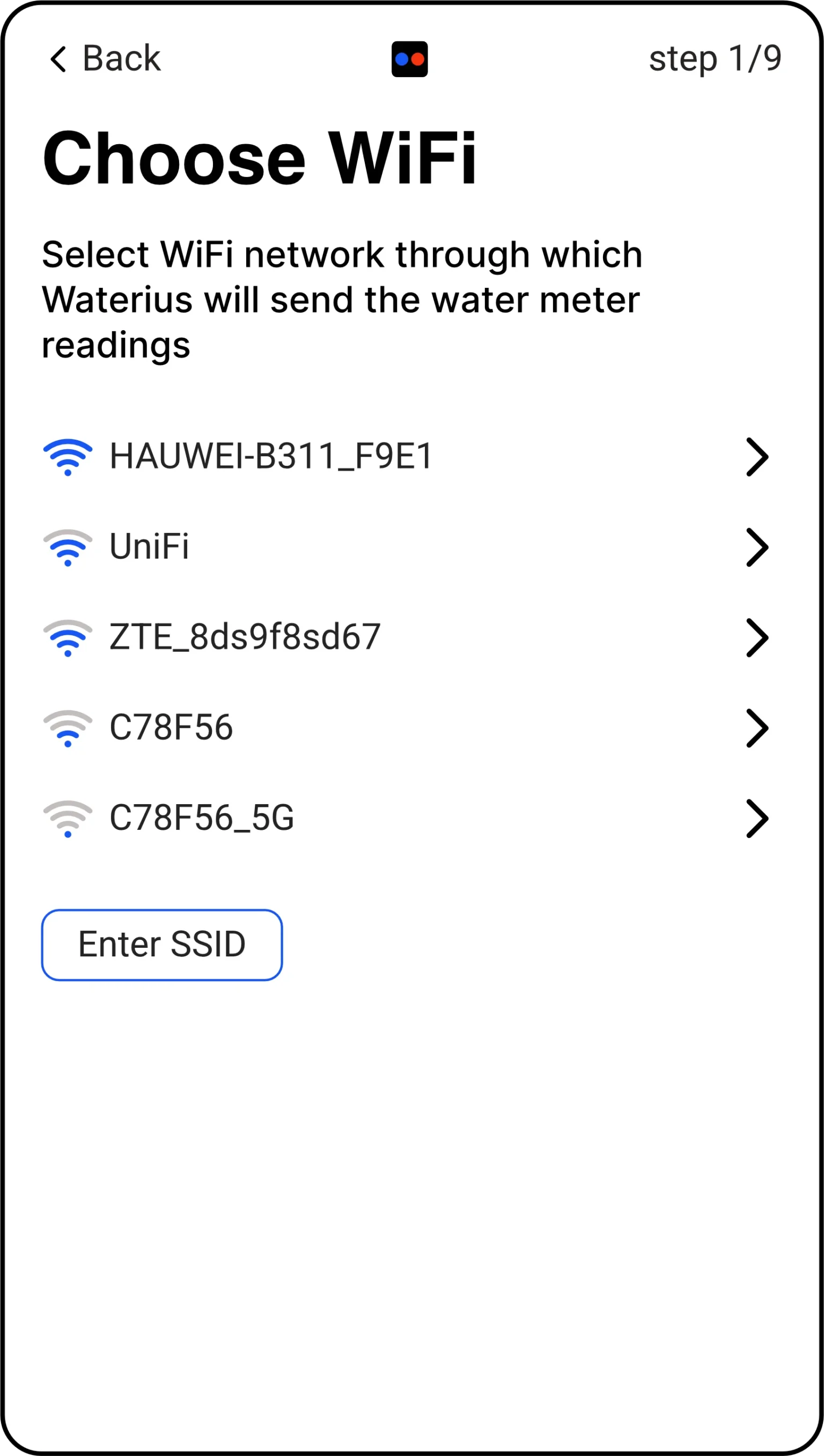 Step 2 — choose WiFi